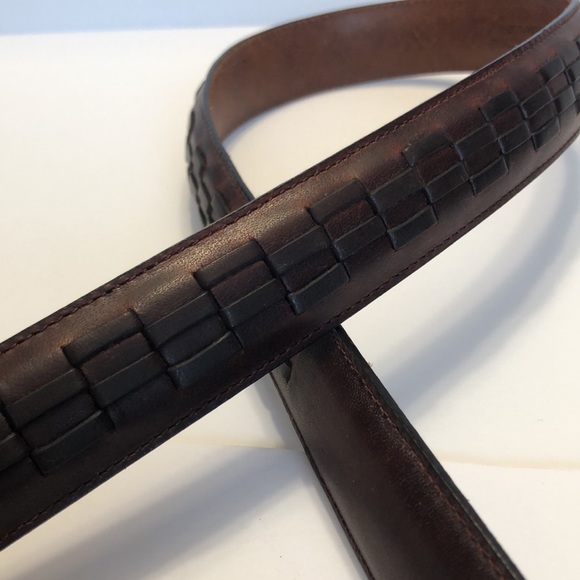 Dark Brown Solid Brass Genuine Leather Belt size 34 - Picture 9 of 12